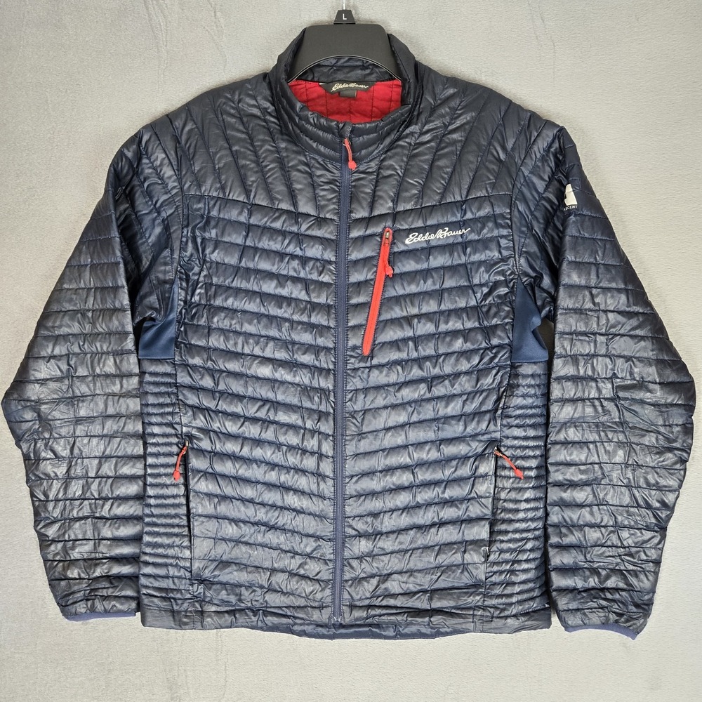 Eddie Bauer First Ascent Jacket Men Medium EB800 Pertex Quantum Down Puffer Blue